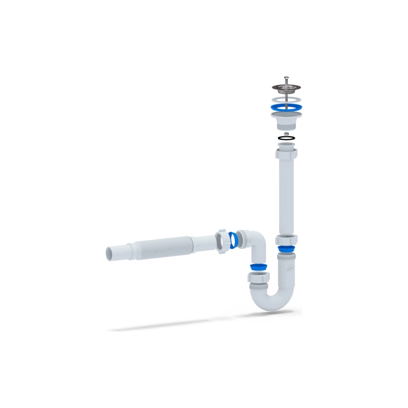 АНИ ПЛАСТ DB1005 Сифон Ани 1 1/4*32 прямоточный с гибкой трубой 32*32