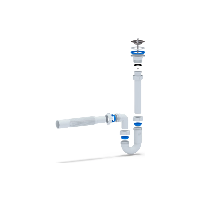 АНИ ПЛАСТ DB1015 Сифон Ани 1 1/4*32 прямоточный с гибкой трубой 32*32/40