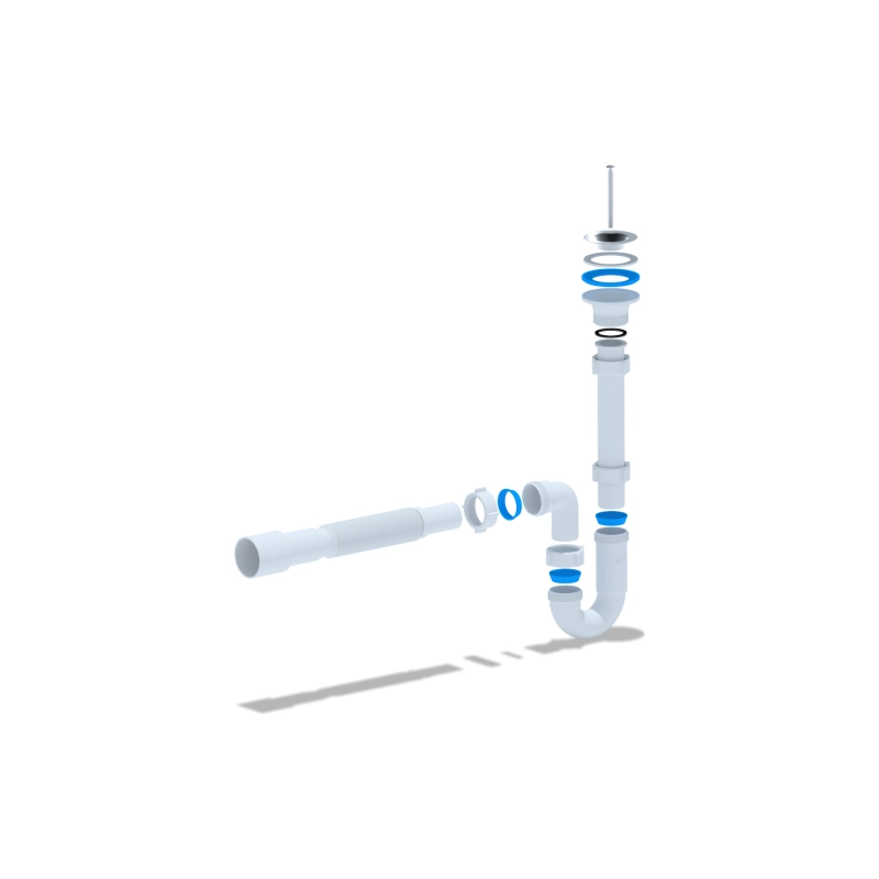 АНИ ПЛАСТ DB1016 Сифон Ани 1 1/4*32 прямоточный с гибкой трубой 32*40/50