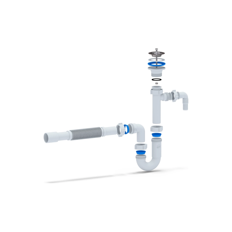 АНИ ПЛАСТ DB1315 Сифон Ани 1 1/4*32 прямоточный с отв. для с/м и г/т 32*32/40