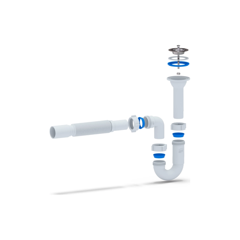АНИ ПЛАСТ DB2010 Сифон Ани 1 1/4*32 прямоточный с гибкой трубой 32*40