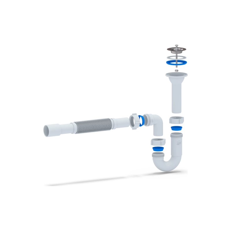 АНИ ПЛАСТ DB2015 Сифон Ани 1 1/4*32 прямоточный с гибкой трубой 32*32/40