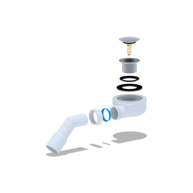 АНИ ПЛАСТ E451CLG Сиф.душ.подд.1 1/2, h53мм,клик-клак,тр.45гр. 40/50, (гриб)