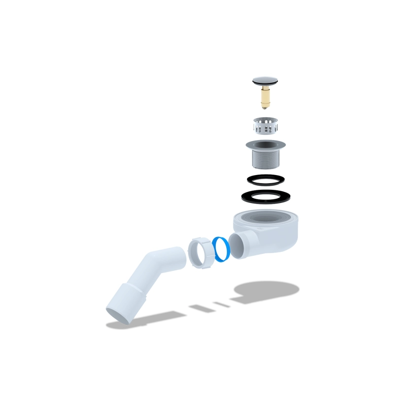 АНИ ПЛАСТ E451CLS Сиф.душ.подд.1 1/2, h53мм,клик-клак,тр.45гр.40/50, (сетка)