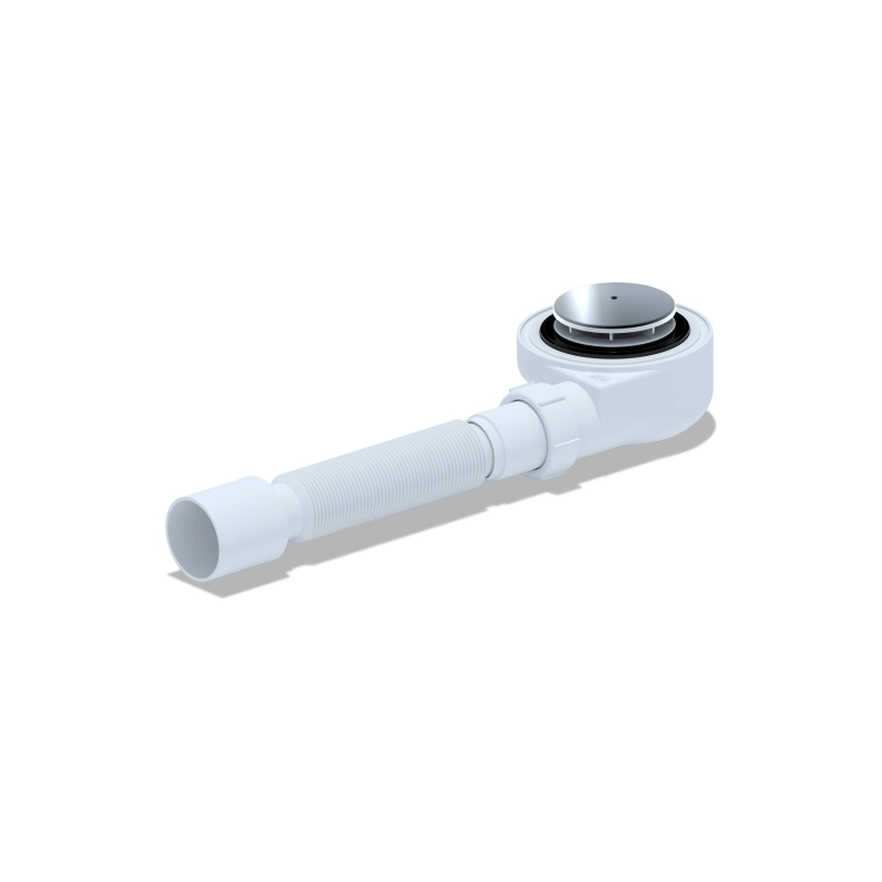 АНИ ПЛАСТ E455C Сифон для душевого поддона 1/2*50, h53мм,хром,г/т 375*40*50