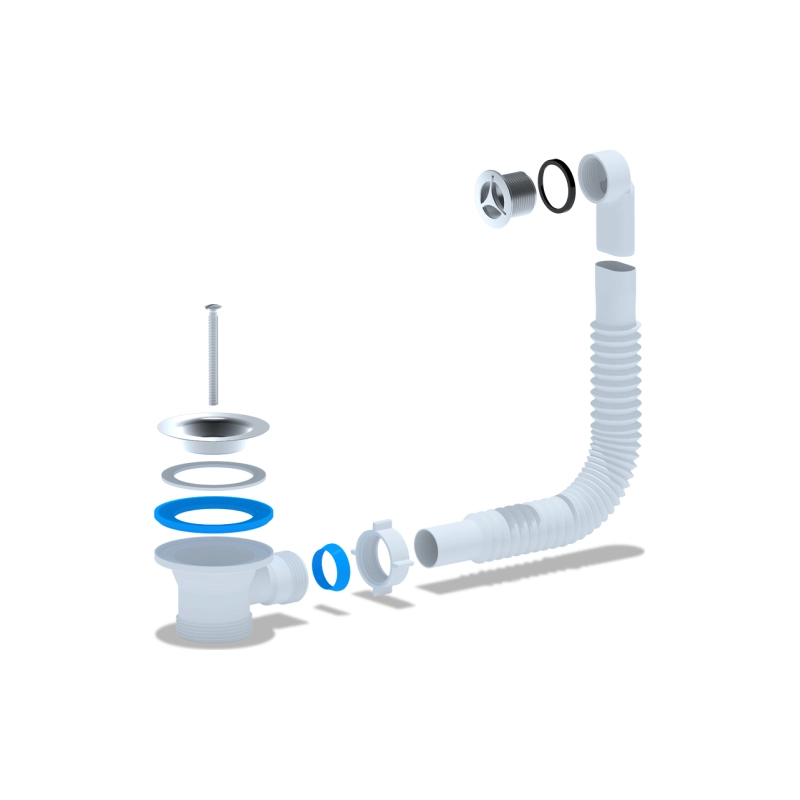 АНИ ПЛАСТ N120SR2 Перелив гибкий д/умыв.с круглым верт.перелив.27мм