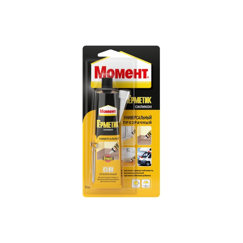 Момент Герметик силикон. прозрачный Универсальный (70мл)