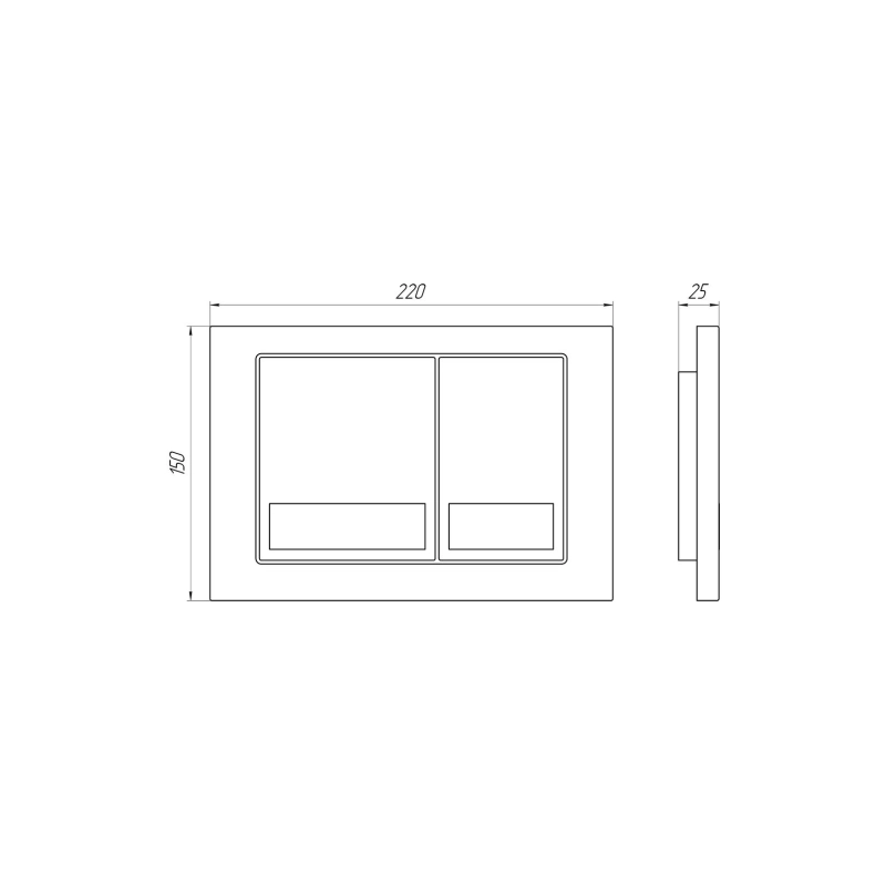 АНИ ПЛАСТ WCP1121 Инсталяция для унитаза с клавишей квадратн. хром глянец