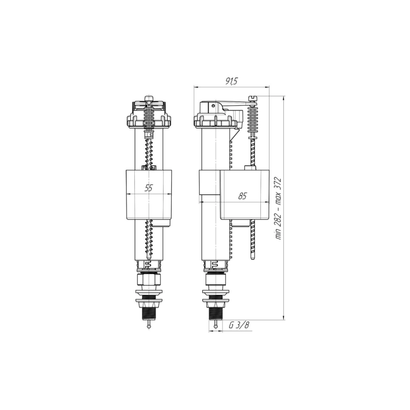 АНИ ПЛАСТ WC5540 Арматура нижняя 3/8