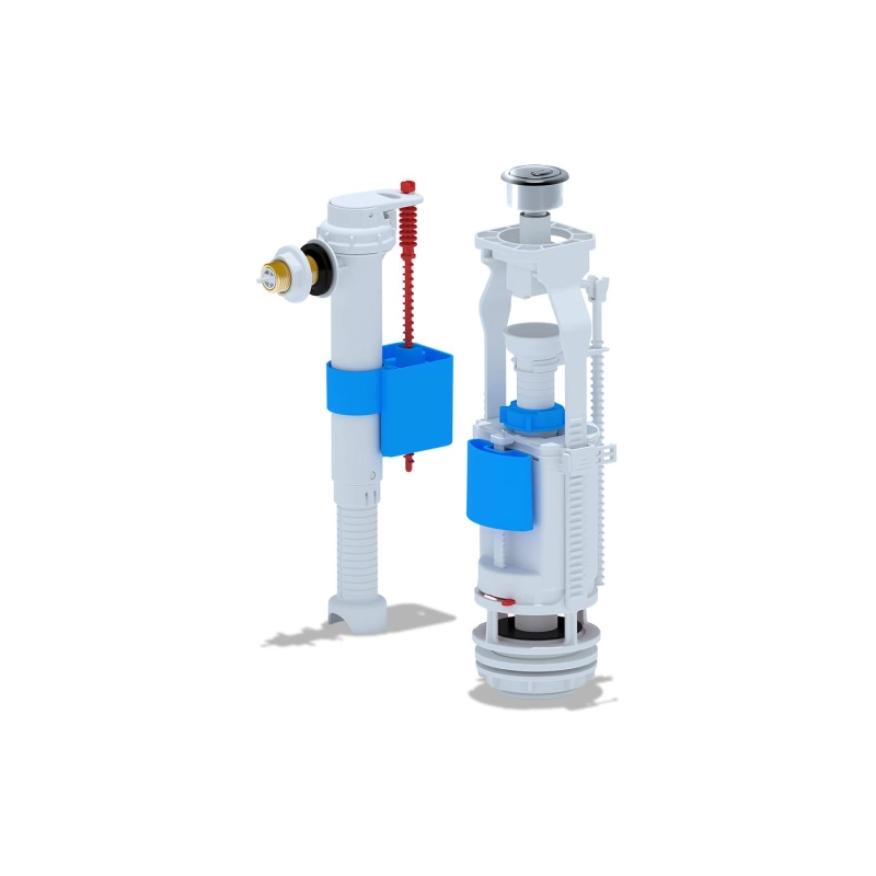 АНИ ПЛАСТ WC9020C Набор с бок. подв. 1/2 латунь кнопка хром. двойная