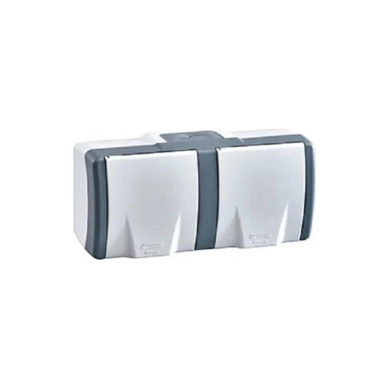 MONO Octans Розетка 2-я б/з с крышкой IP54