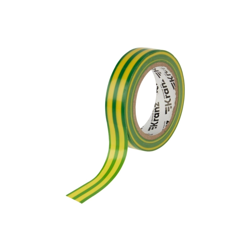 Изолента ПВХ KRANZ 15мм*10м желто-зеленая