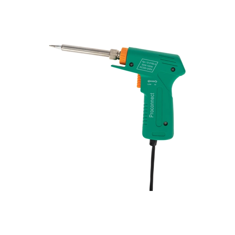 Паяльник-пистолет PROconnect 220В, 30-130Вт с керам. нагревателем, 2-х режим