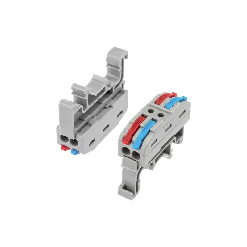 REXANT Клемма проходная 0,08-4 мм, 2 полюса, с креплением на DIN-рейку, серая СМК222-422D