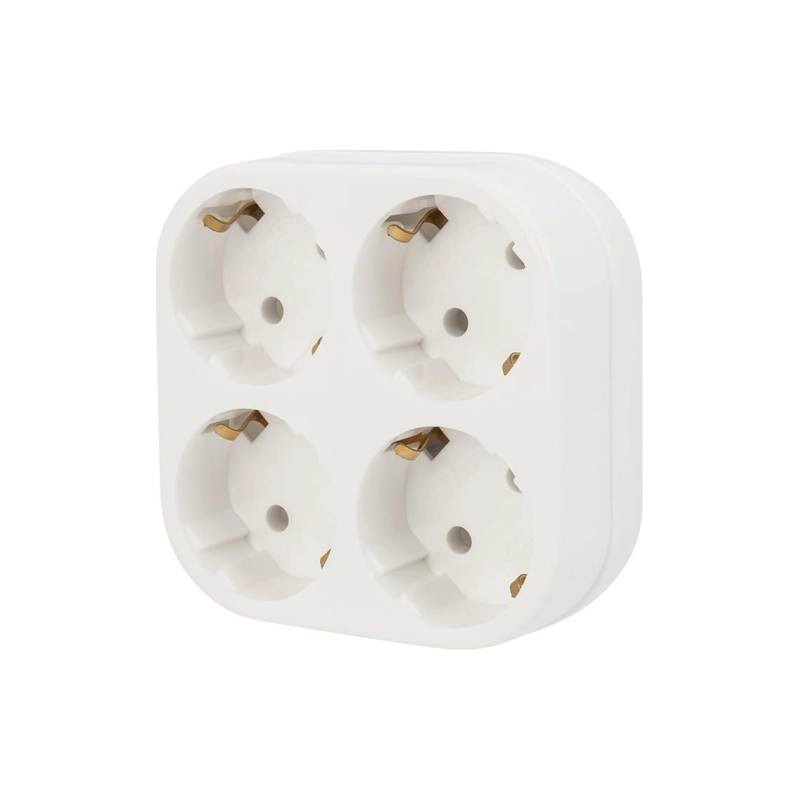 Разветвитель четверник REXANT с/з бел 16А