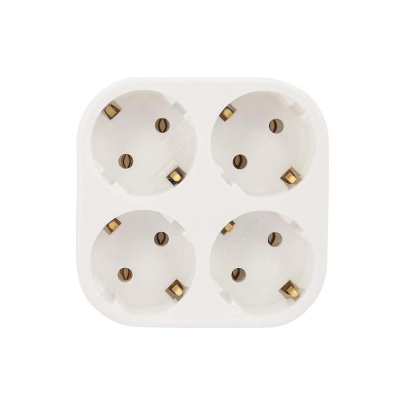 Разветвитель четверник REXANT с/з бел 16А