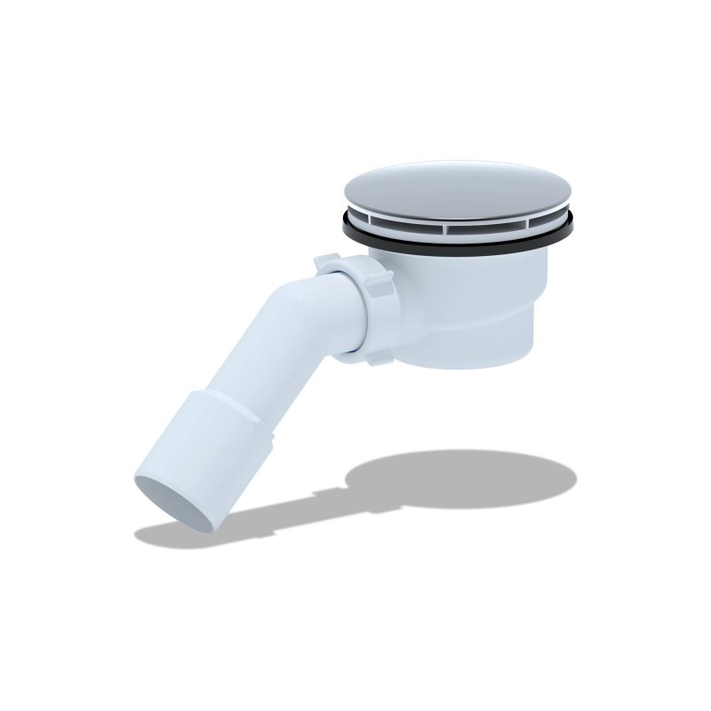 АНИ ПЛАСТ E321VAL Сифон для душ.поддона 1 1/2*90, h 65, металл.тр 45 40/50