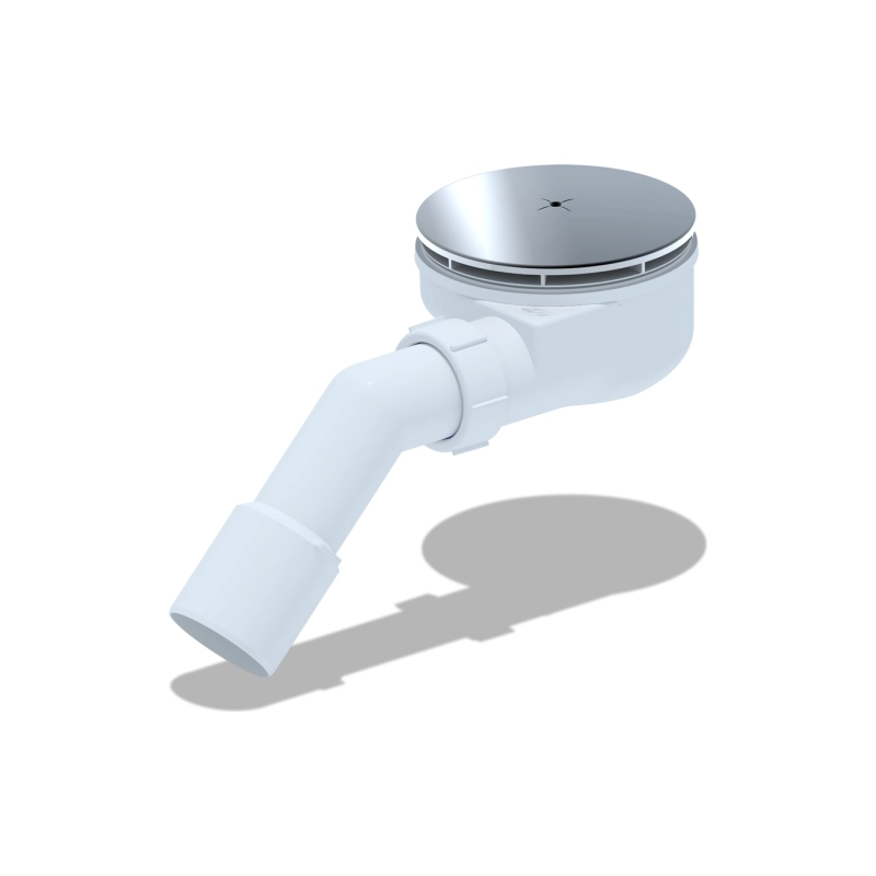 АНИ ПЛАСТ E351C Сифон для д/п 1/2*90, h 53 ммс пер. тр.45 40*50, хром