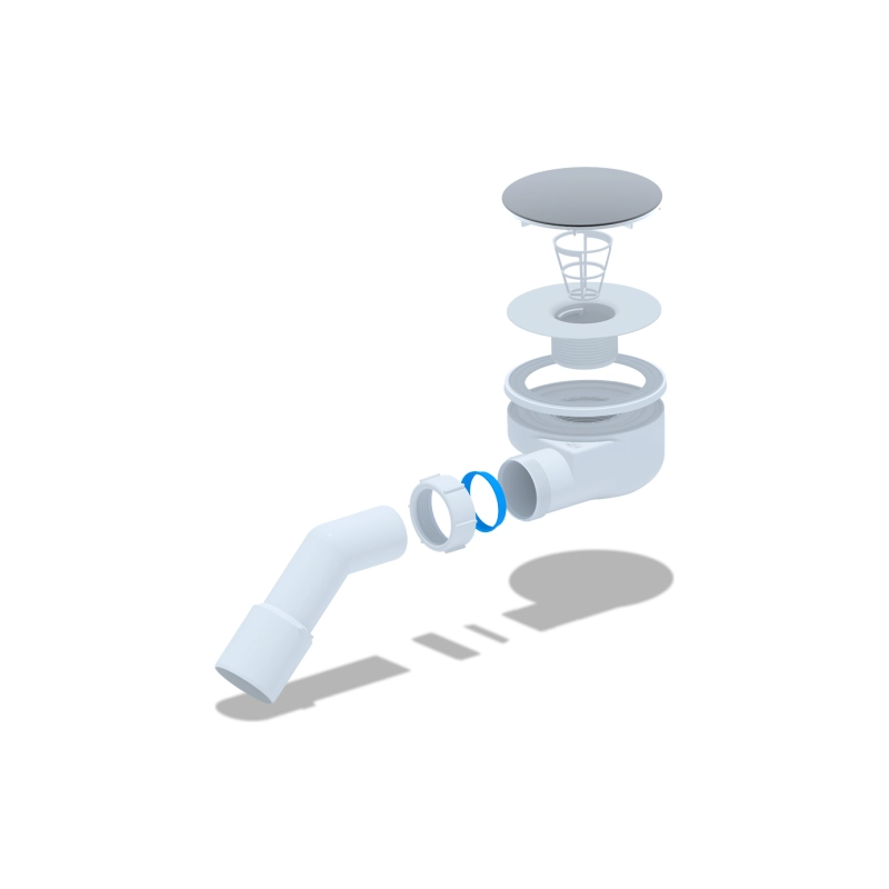 АНИ ПЛАСТ E351VAL Сифон для душ. поддона 1/2*90, h 55мм, металл,тр.45 40*50