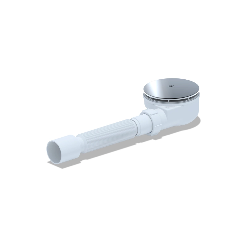 АНИ ПЛАСТ E355C Сифон для д/п 1/2*90, h 53 ммс пер. тр.375* 40*50, хром