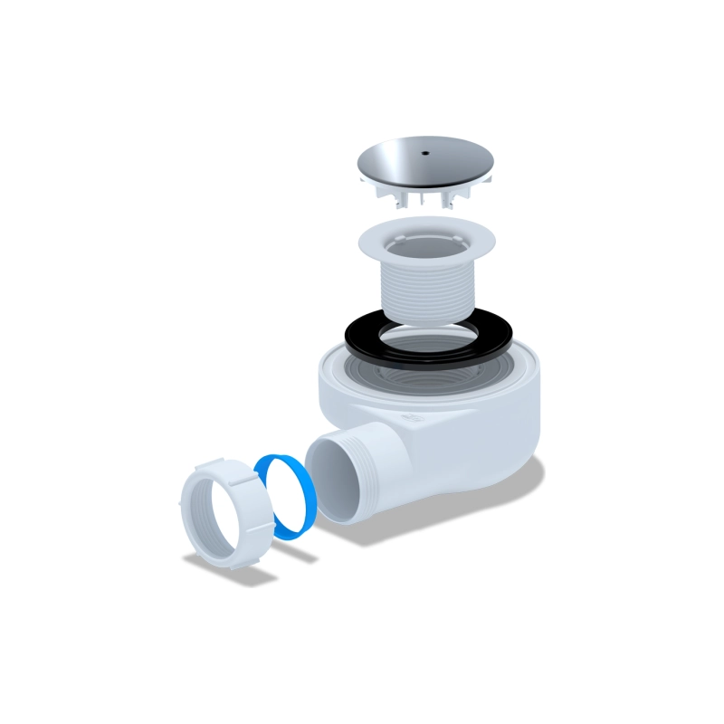 АНИ ПЛАСТ E450C Сифон для душевого поддона 1 1/2*50, h 53 мм, хром