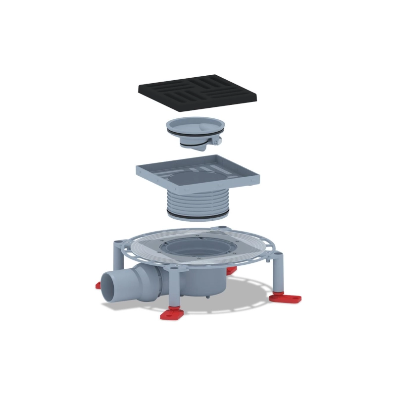 АНИ ПЛАСТ TQ5616 Трап гор.вып. 50 рег.реш. чугун 150х150 мм, сухой