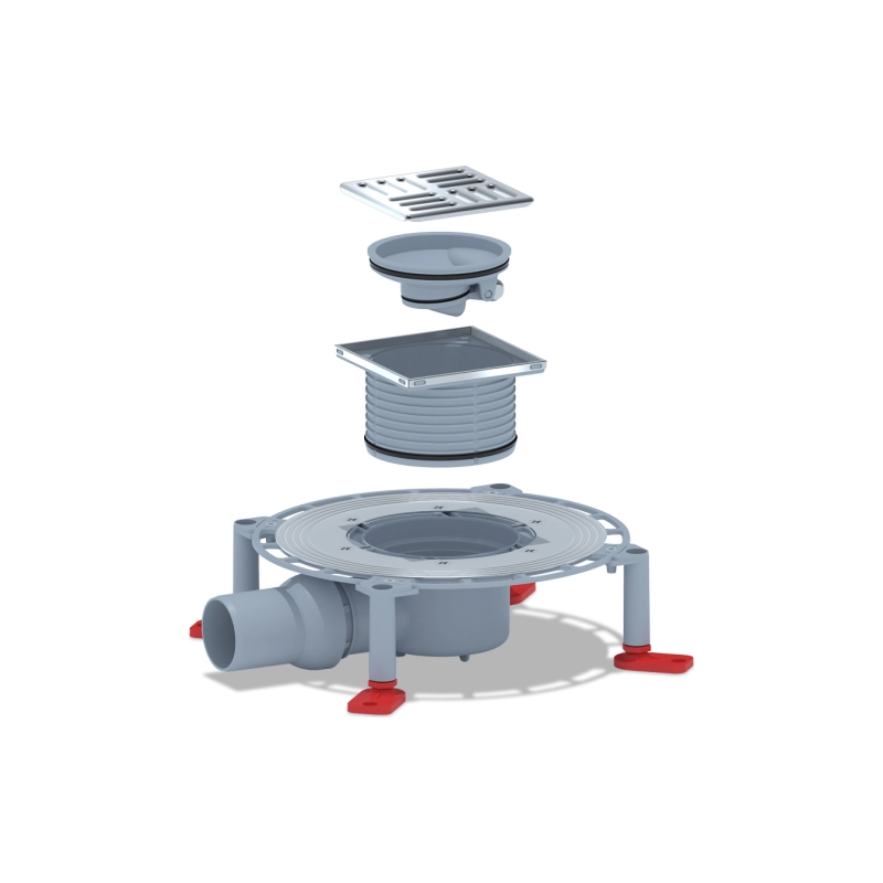 АНИ ПЛАСТ TVQ5602 Трап гор.вып. 50 рег.с реш.н/ст 100x100 мм, с сухим.затв., h 75 мм