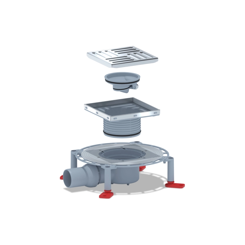 АНИ ПЛАСТ TVQ5612 Трап гор.вып. 50 рег.с реш.н/ст 150x150 мм, с сухим.затв., h 75 мм