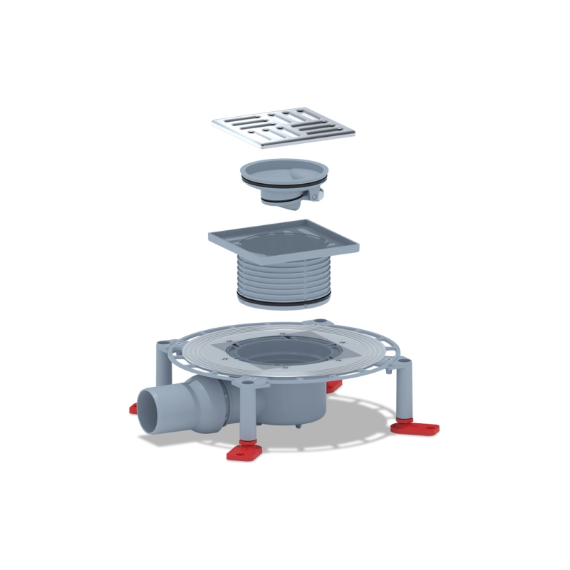АНИ ПЛАСТ TVQ5614 Трап гор.вып. 50 рег.с реш.н/ст 120x120 мм, с сухим.затв., h 75 мм
