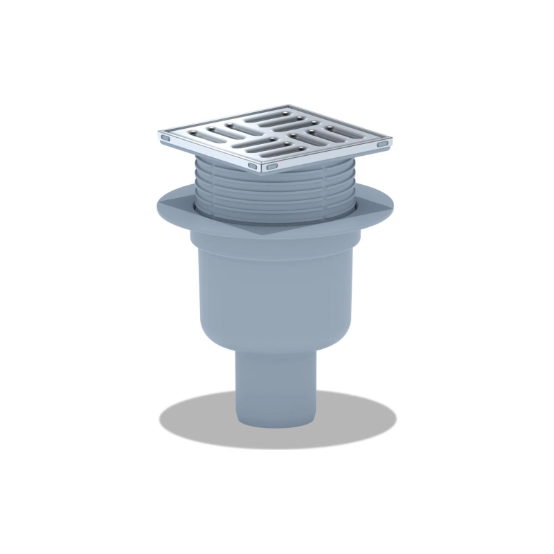 АНИ ПЛАСТ TVQ5702 Трап вер.вып. 50 рег.с реш.н/ст 100x100 мм, с сухим. затв., h 75 мм