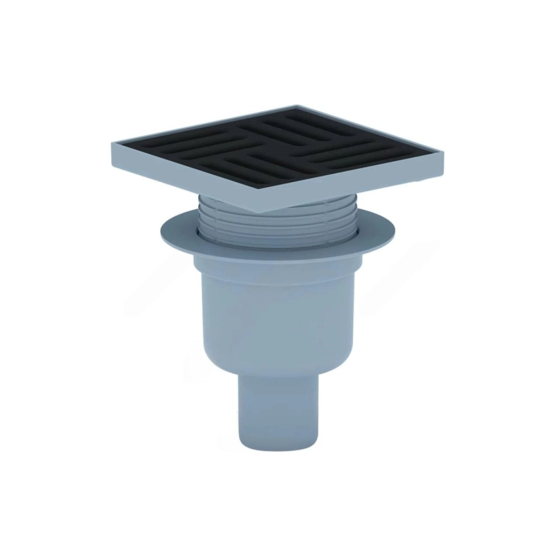 АНИ ПЛАСТ TVQ5716 Трап вер.вып. 50 рег. реш.чугун 150x150 мм, с сух. затвором, h 75 мм