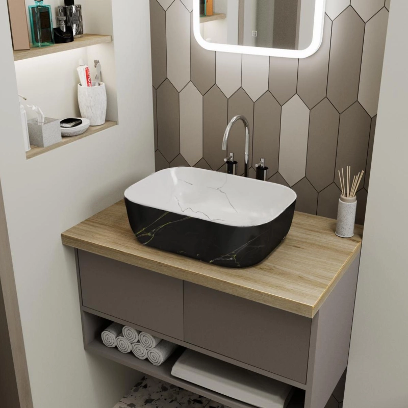 Умыальник накладной Point Вега 46 прямоугольный