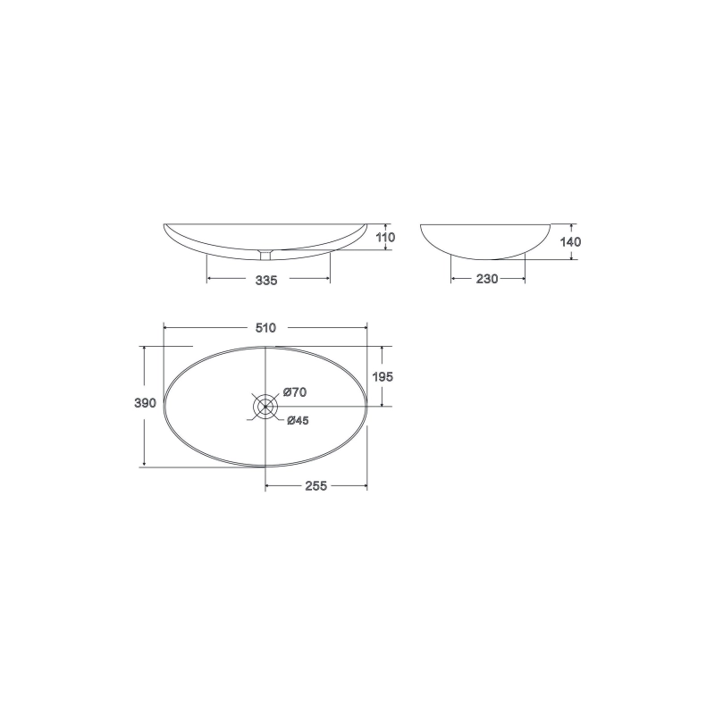 Умыальник накладной Point Артемида 51 овальный