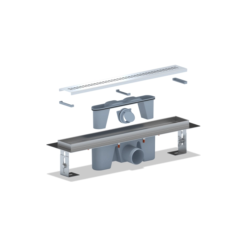 АНИ ПЛАСТ TLZ2245G Трап из н/стали c комб.затв. Риф 450 мм вып. 50 мм, глянец