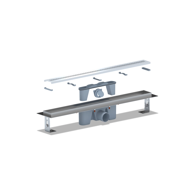 АНИ ПЛАСТ TLZ2265G Трап из н/стали c комб.затв. Риф 650 мм вып. 50 мм, глянец