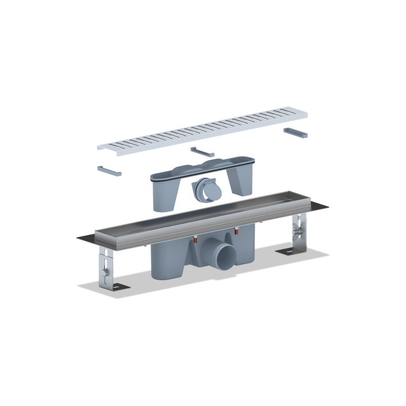 АНИ ПЛАСТ TLZ2445M Трап из н/стали c комб.затв. Бимс 450 мм вып. 50 мм, матовая
