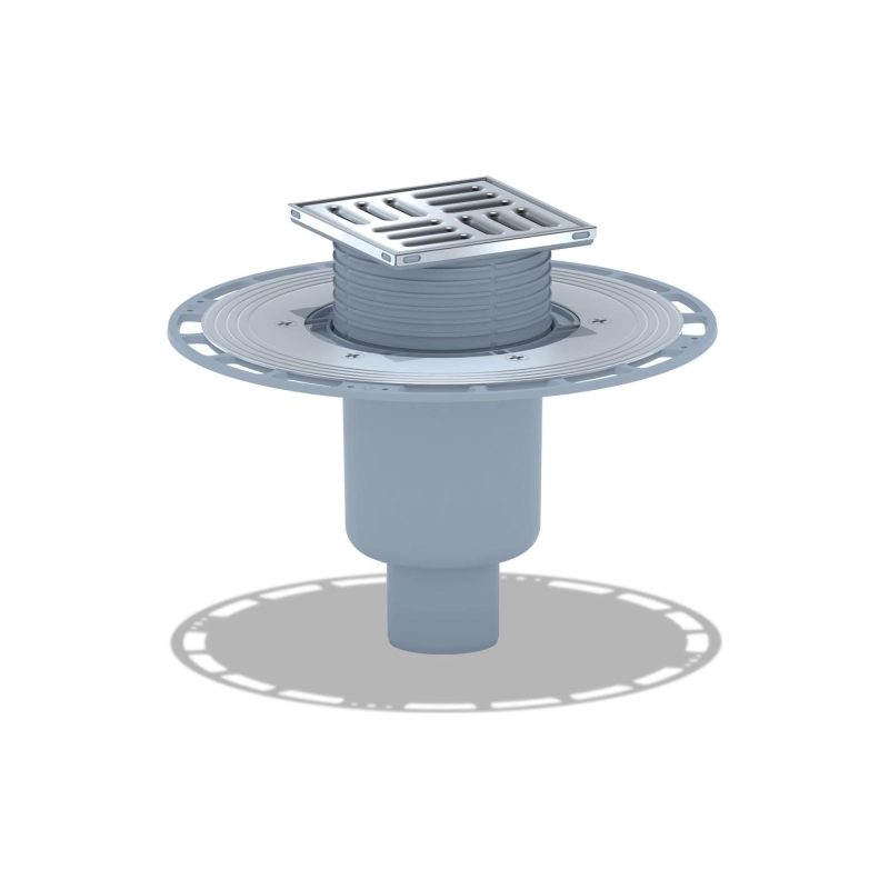 АНИ ПЛАСТ TVZ5702 Трап вер.вып. 50 рег.комб.затв.реш. н/стал. 100*100 мм, h 75 мм