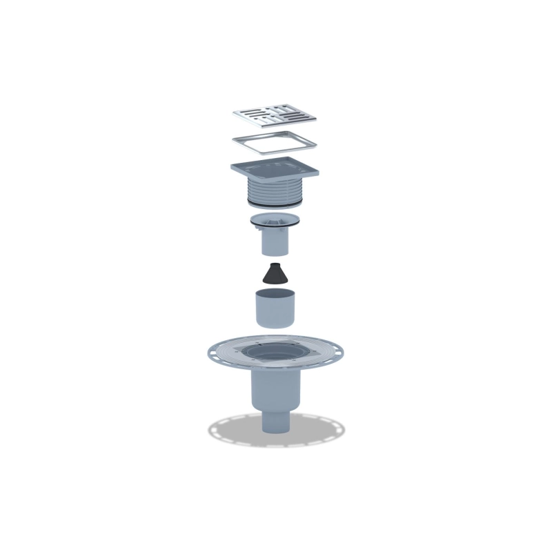 АНИ ПЛАСТ TVZ5714M Трап вер.вып. 50 рег реш.с обр.н/ст 120x120 мм с комб. затв., h 75 мм