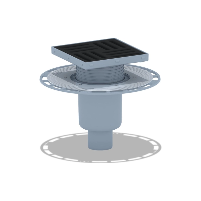 АНИ ПЛАСТ TVZ5716 Трап вер.вып. 50 рег. реш.чугун 150x150 мм с комб. затвором, h 75 мм