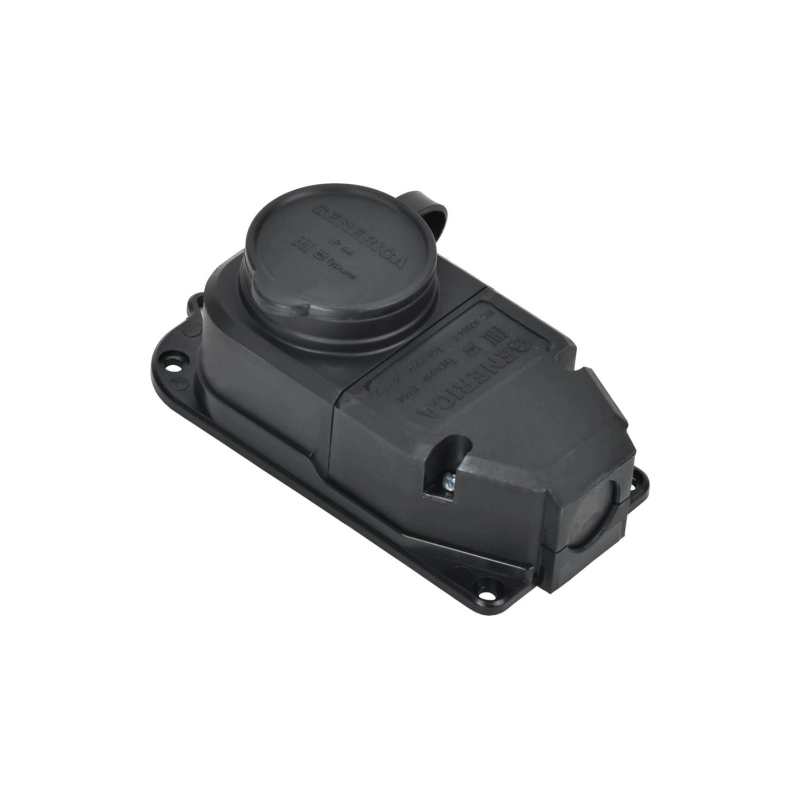 Колодка настенная монофазная с защит. кр. 16А,IP44 черная GENERICA MUT-296 1X16 А