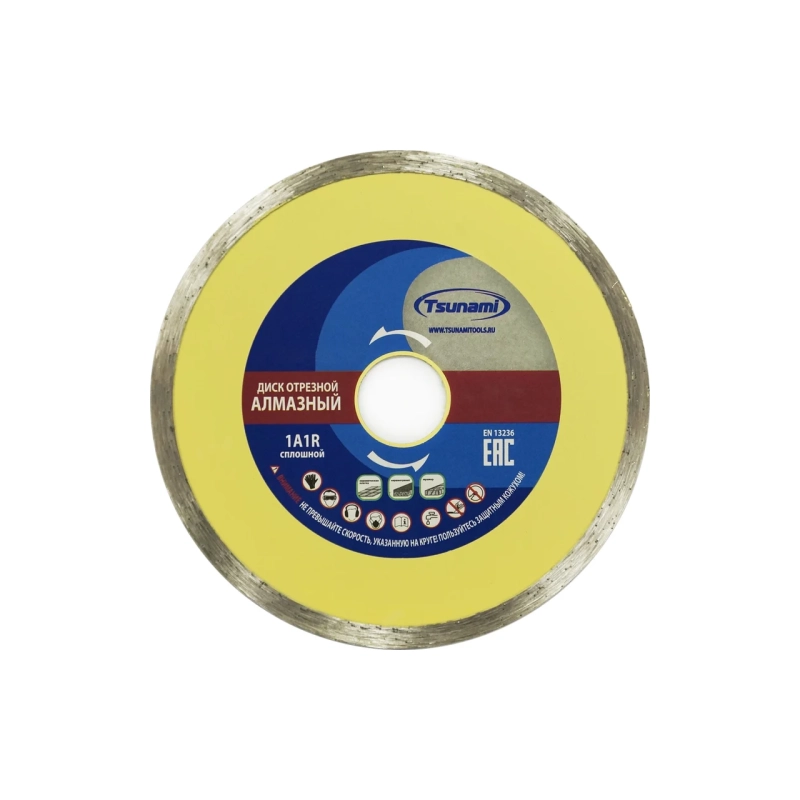 Tsunami Диск алмазный по керамике, сплошной 180*22,23*5 Turbo