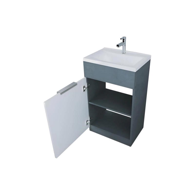 Тумба с раковиной Revo 50H 1д. Бетон темно-серый