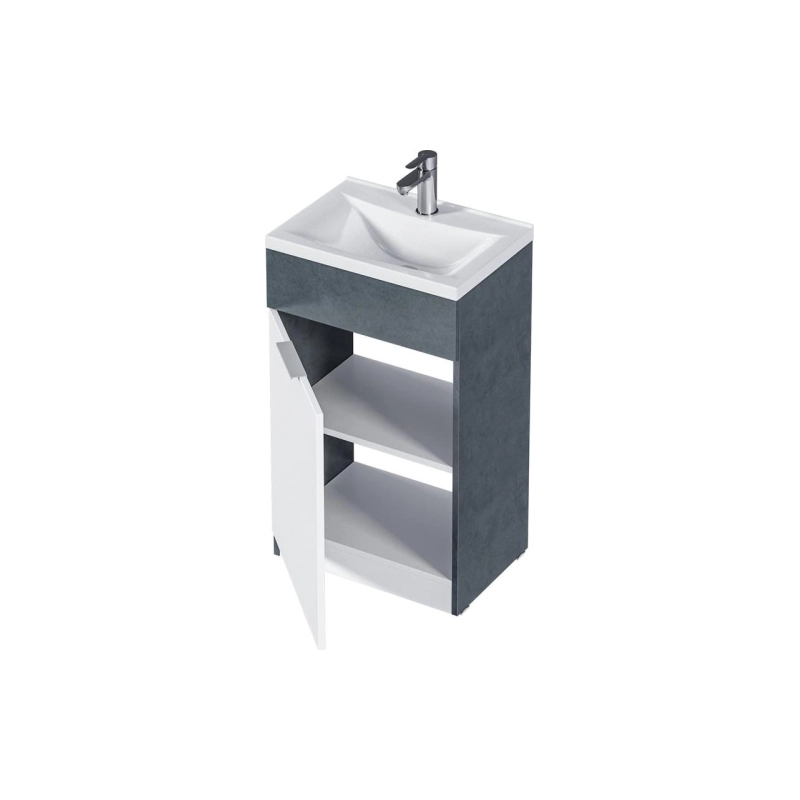 Тумба с раковиной Revo 50H 1д. Бетон темно-серый
