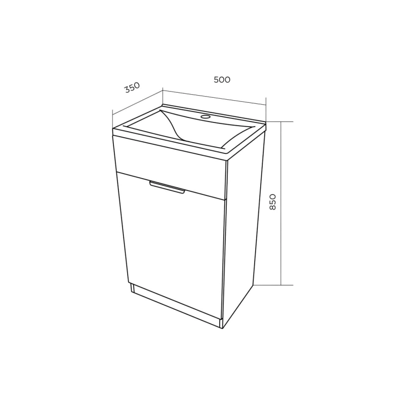 Тумба с раковиной Revo 50H 1д. Бетон темно-серый