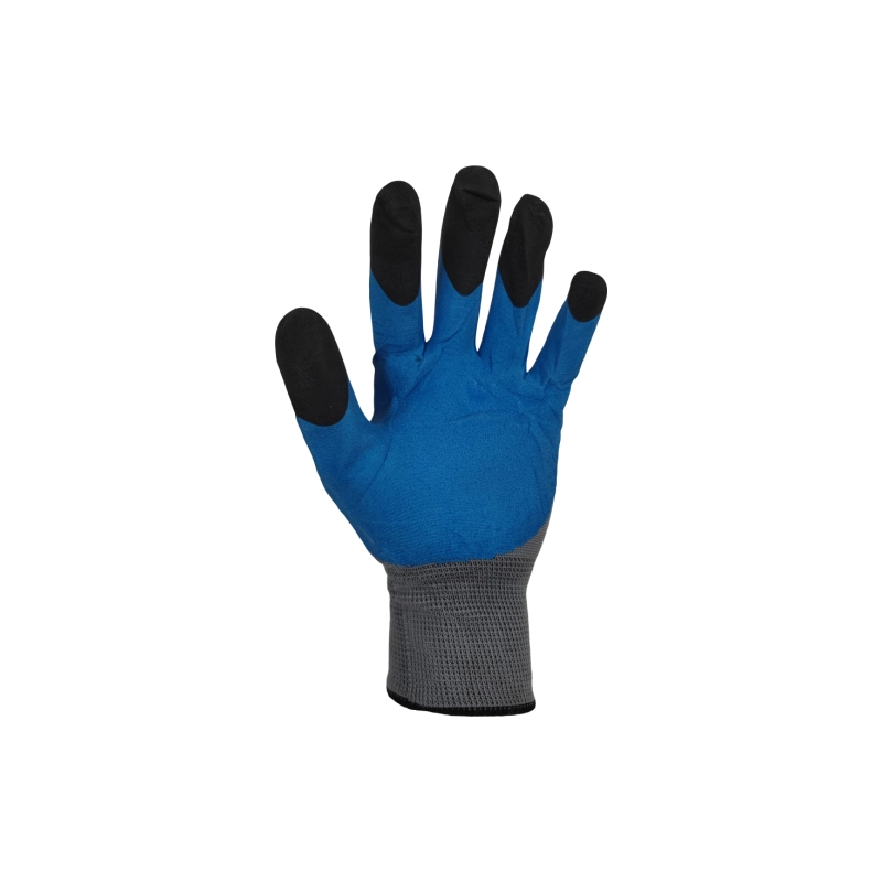 Перчатки нейлон. синие с черными пальцами