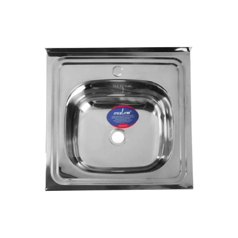 Мойка 50*50 (0,8) вып 3 1/2 с сифоном (глуб.18 см)