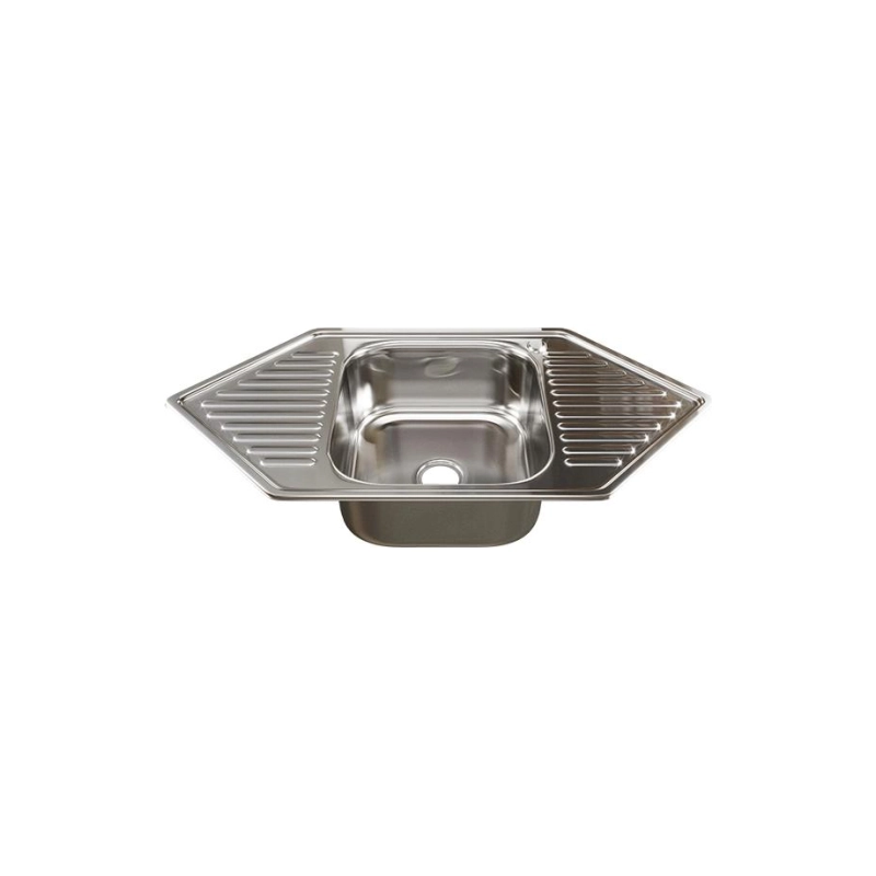 Мойка 95*50 (0,8) врез, угловая вып 3 1/2 с сифоном (глуб.18 см)