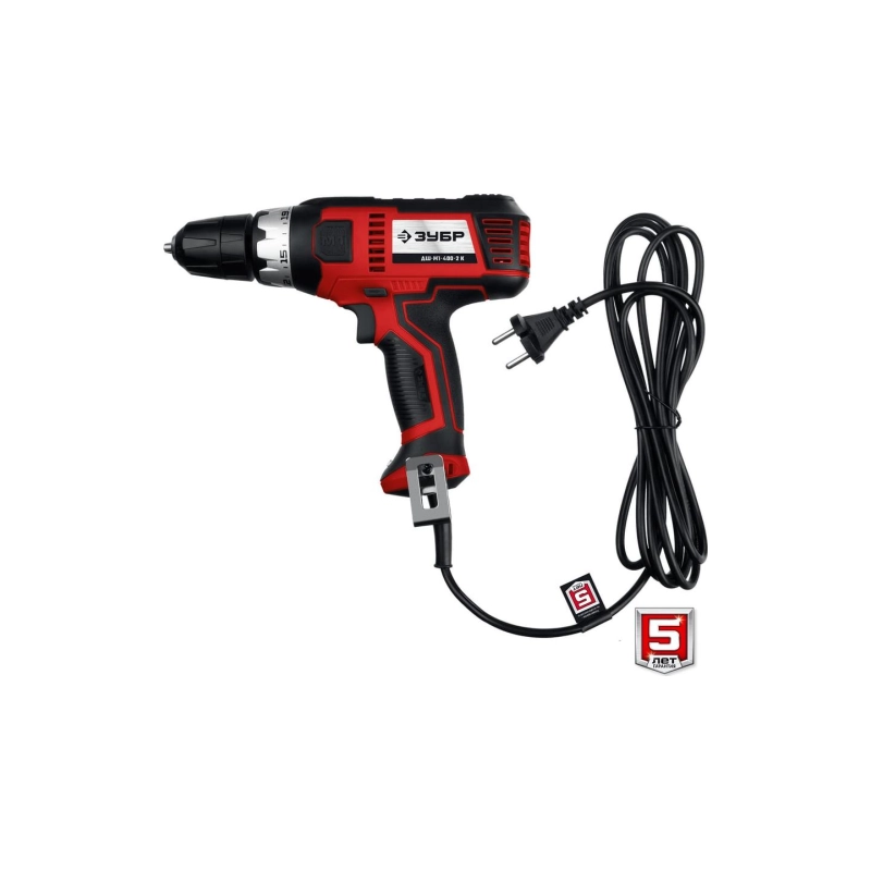 Дрель-шуруповерт ЗУБР 400 Вт, 40 Н·м, сетев., кейс (ДШ-М1-400-2 К)