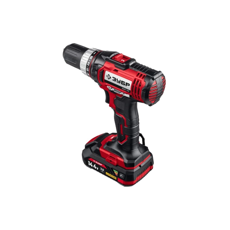 Дрель-шуруповерт ЗУБР С1, 14.4 В, 35 Н·м, 2 АКБ (2 А·ч), кейс (ДШЛ-145-22)