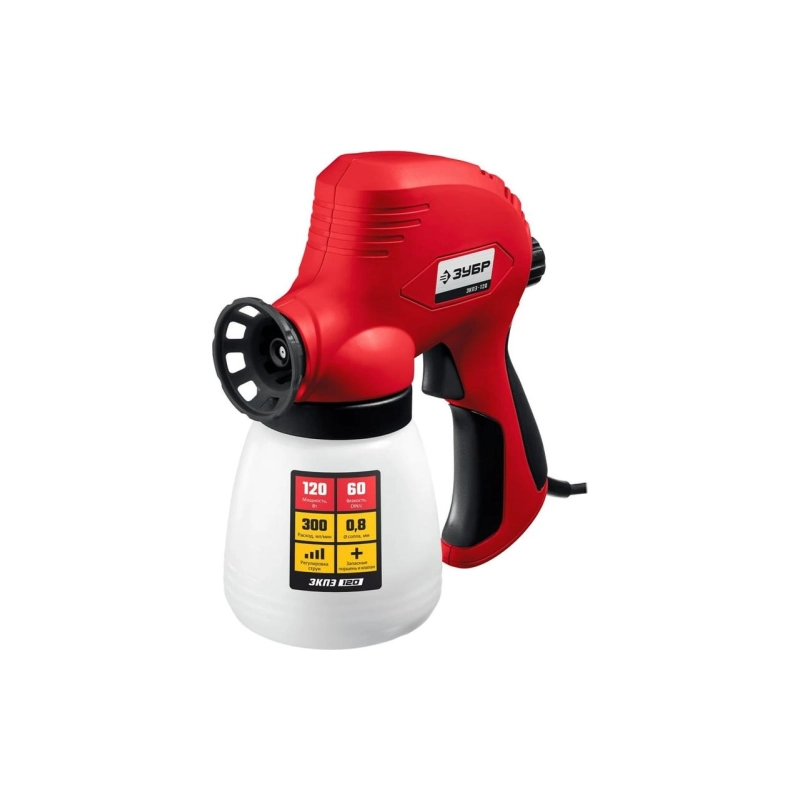 Краскопульт ЗУБР 120 Вт, безвоздушный (ЗКПЭ-120)